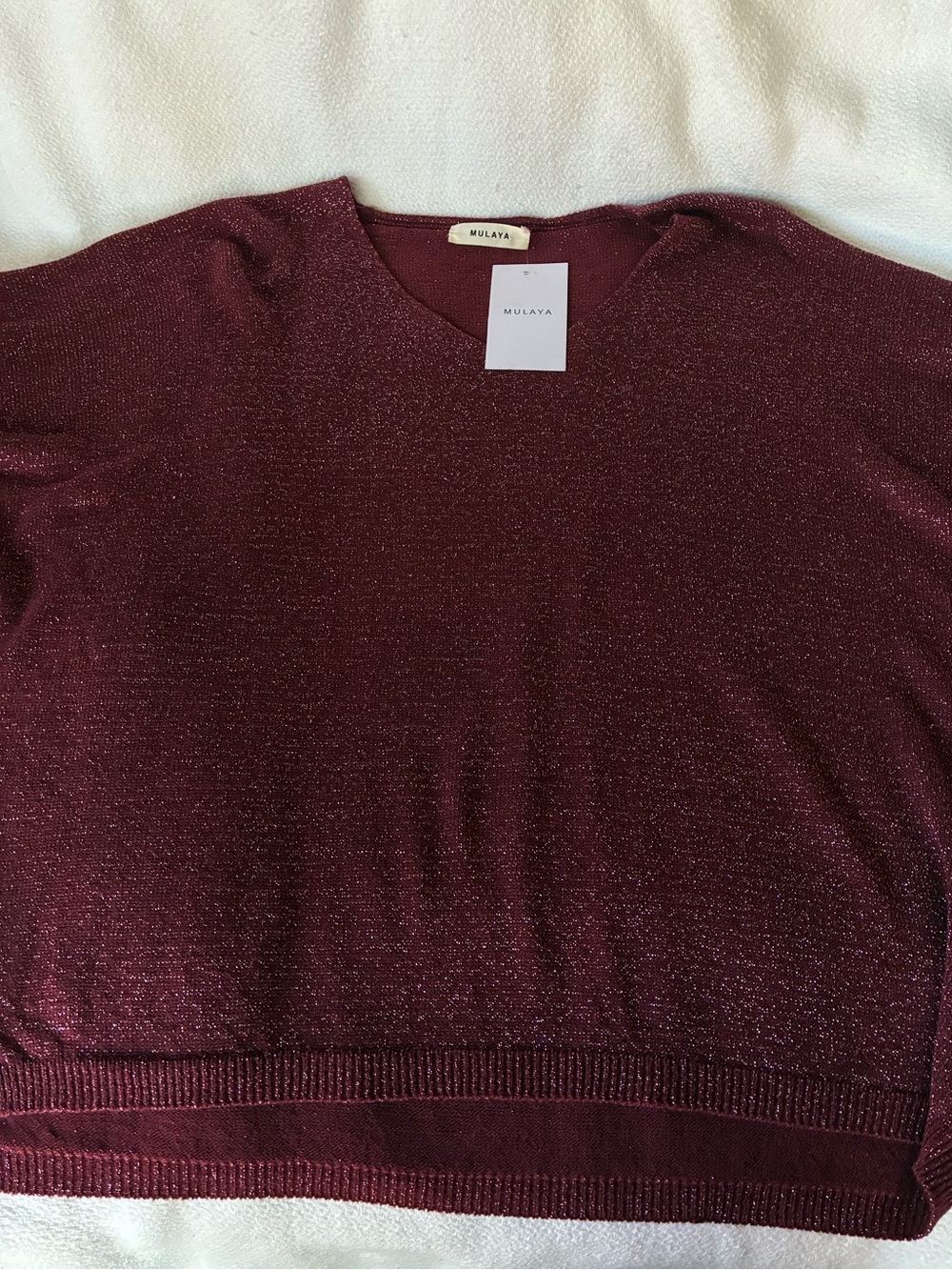 Milayka Made in Italy NWT Women's Sparkle Tunic Top in Berry